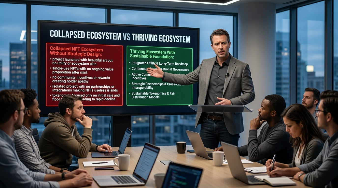 NFT Ecosystems Collapse Design Without Strategy