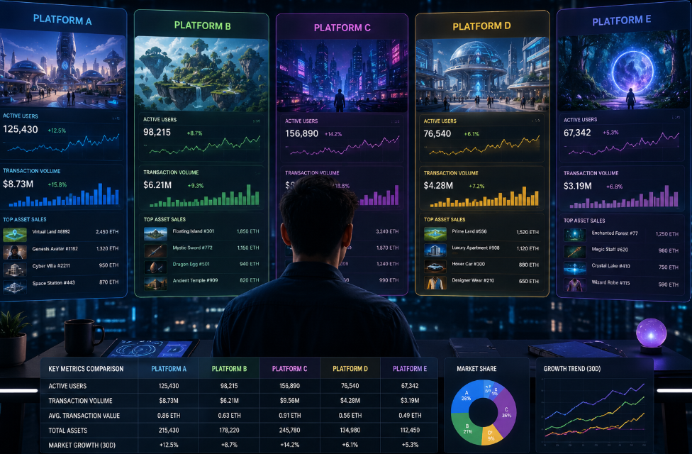 Metaverse Market Data Across Virtual Platforms